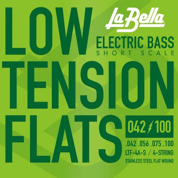 La Bella LTF-4A-S Low Tension Flex Flats 42-100 Short Scale Bass String Set
