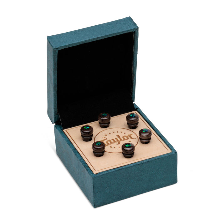 Taylor Custom Bridge Pin Set - Brown with Green Australian Opal
