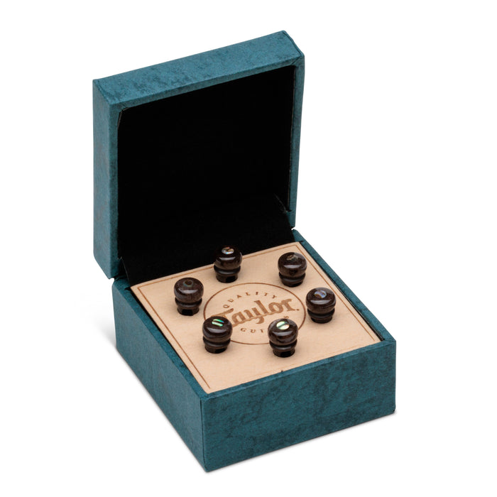 Taylor Custom Bridge Pin Set - Brown with Abalone
