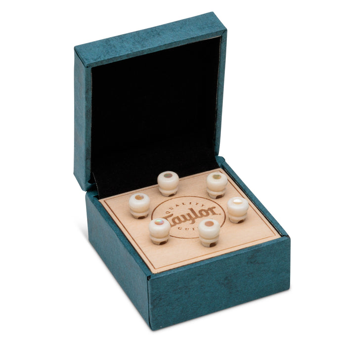 Taylor Custom Bridge Pin Set - White with Awabi Shell