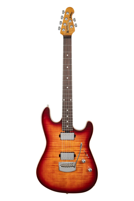 Ernie Ball Music Man Sabre Guitar HH Trem Electric Guitar - Afterburn