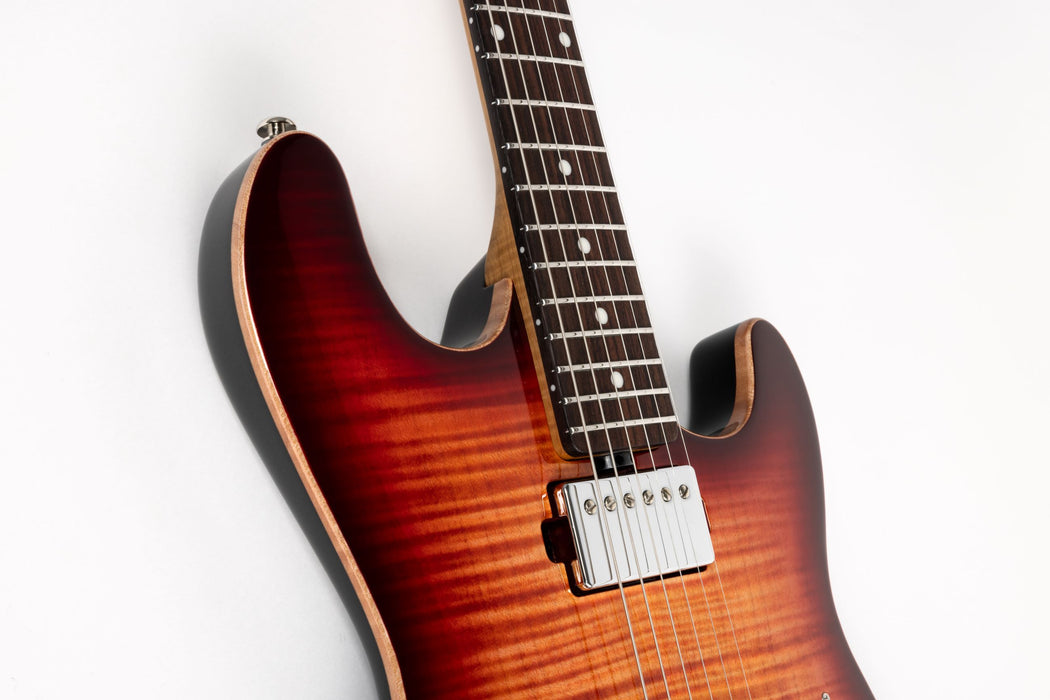 Ernie Ball Music Man Sabre Guitar HH Trem Electric Guitar - Afterburn