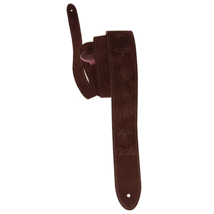 PRS 2 Inch Reversible Leather and Suede Birds Guitar Strap - Oxblood