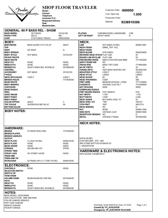 Fender Custom Shop 1960 Precision Bass Relic - Aged Sherwood Green Metallic - CZ587589