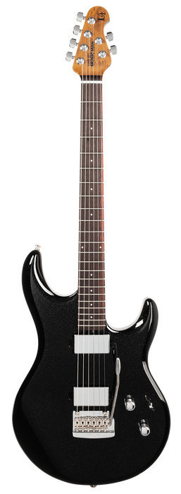 Ernie Ball Music Man Luke 4 HH Electric Guitar - Black Sparkle