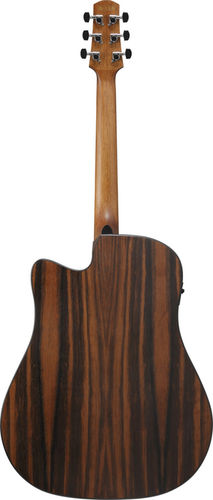 Ibanez AAD70CE TBN Acoustic Guitar - Transparent Charcoal Burst Low Gloss top, Natural Open Pore back and sides