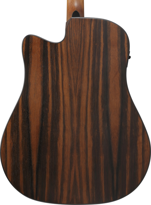 Ibanez AAD70CE TBN Acoustic Guitar - Transparent Charcoal Burst Low Gloss top, Natural Open Pore back and sides