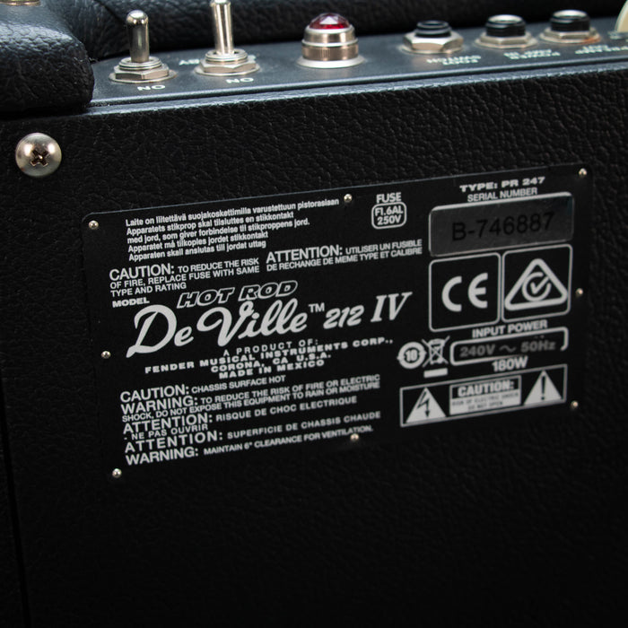 Fender Hot Rod Deville 212 IV Guitar Amplifier w/Footswith + Cover - Preowned