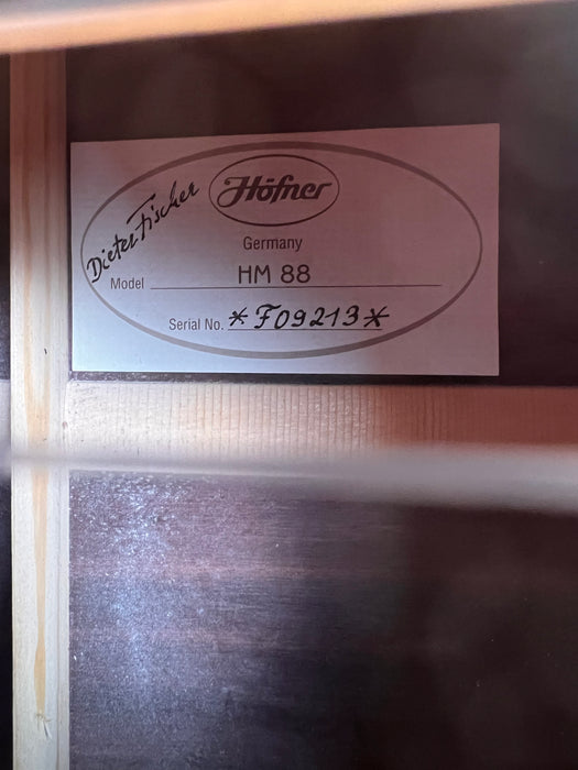 Hofner 2005 HM88 Dieter Fischer Masterbuilt Classical Guitar w/Case - Preowned