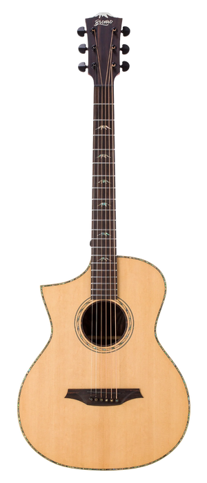 Bromo BAR5CEL Concert Cutaway Left Handed Acoustic-Electric Guitar w/Bag