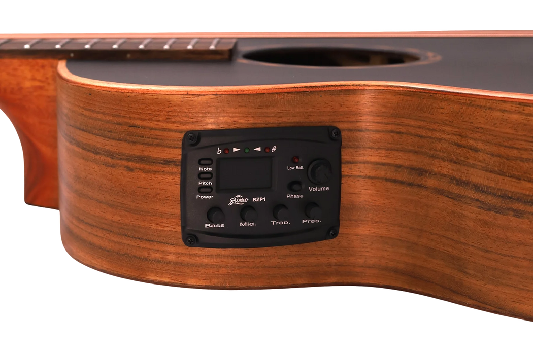 Bromo BAT8MEBK Mini Jumbo Acoustic Electric Guitar - Black