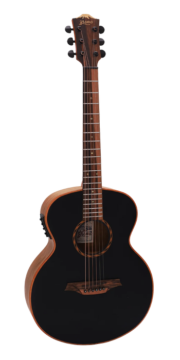 Bromo BAT8MEBK Mini Jumbo Acoustic Electric Guitar - Black