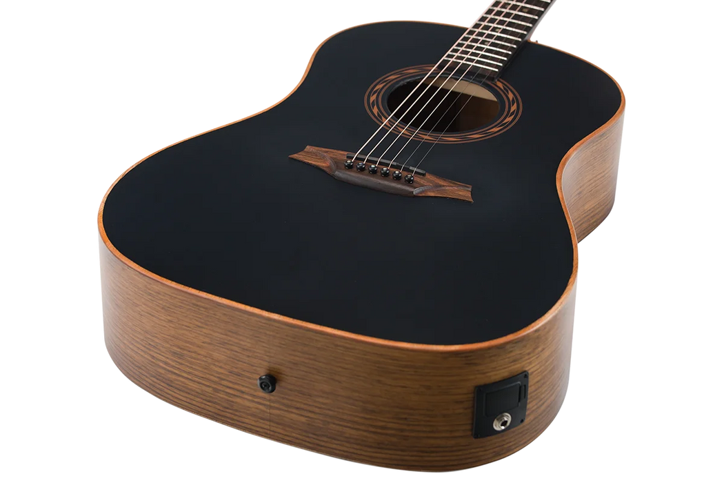 Bromo BAT9MEBK Dreadnought Acoustic Electric Guitar - Black