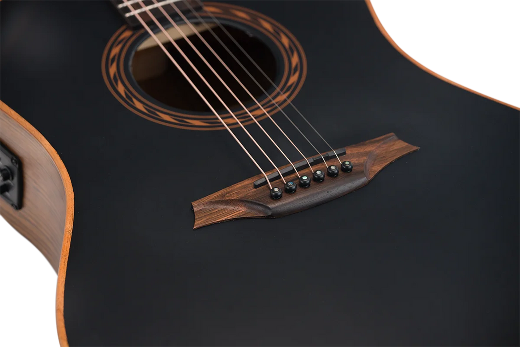 Bromo BAT9MEBK Dreadnought Acoustic Electric Guitar - Black