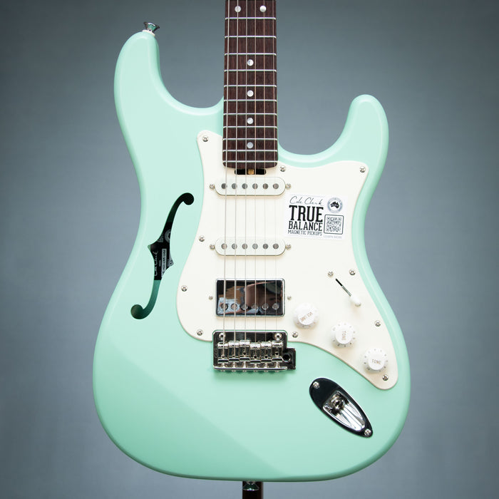 Cole Clark Hollow Baby HSS - Surf Green - Cream Pickguard - 2604-192