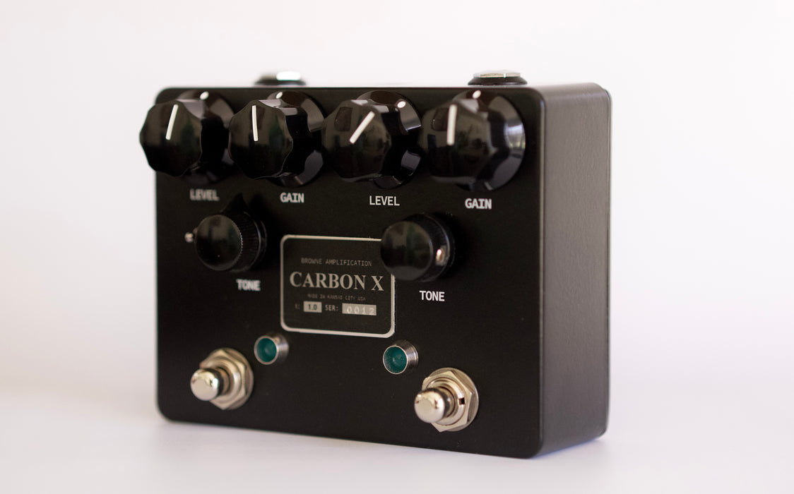 browne carbon pedal Browne Amplification Carbon-X Dual Overdrive Effects Pedal — DWmusic