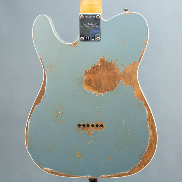 Fender Custom Shop '64 Tele Custom Heavy Relic w/Case - Aged Iced Blue Metallic - Preowned