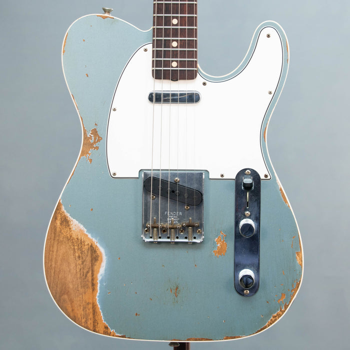 Fender Custom Shop '64 Tele Custom Heavy Relic w/Case - Aged Iced Blue Metallic - Preowned