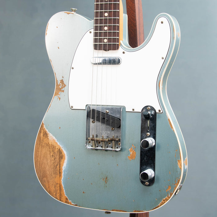 Fender Custom Shop '64 Tele Custom Heavy Relic w/Case - Aged Iced Blue Metallic - Preowned