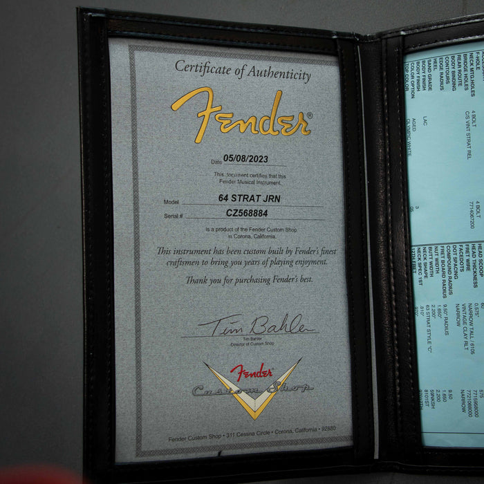 Fender Custom Shop 2023 1964 Stratocaster Journeyman Relic w/Case - Aged Olympic White - Preowned