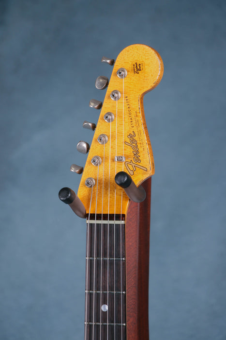 Fender Custom Shop 65 Stratocaster 2018 - Ash Body/Compound Radius 9.5-12 w/Case - Super Faded/Aged 3TS Sparkle Sunburst - Preowned