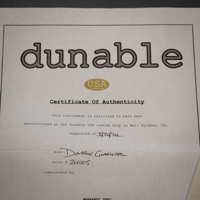 Dunable Gnarwhal USA Custom Electric Guitar w/Case - Black - Preowned