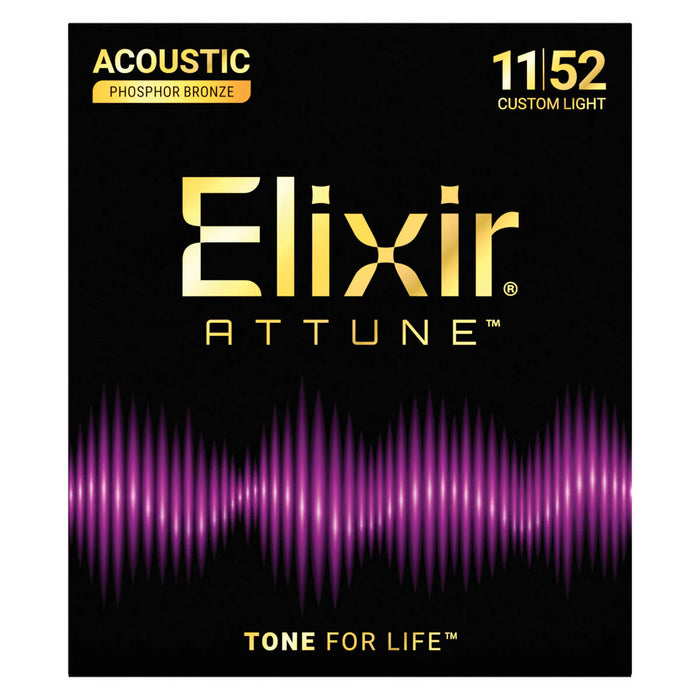 Elixir Attune Phosphor Bronze Custom Light 11-52 Acoustic Guitar Strings