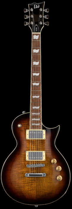 ESP LTD EC-256 Eclipse Flame Top Electric Guitar - Dark Brown Sunburst