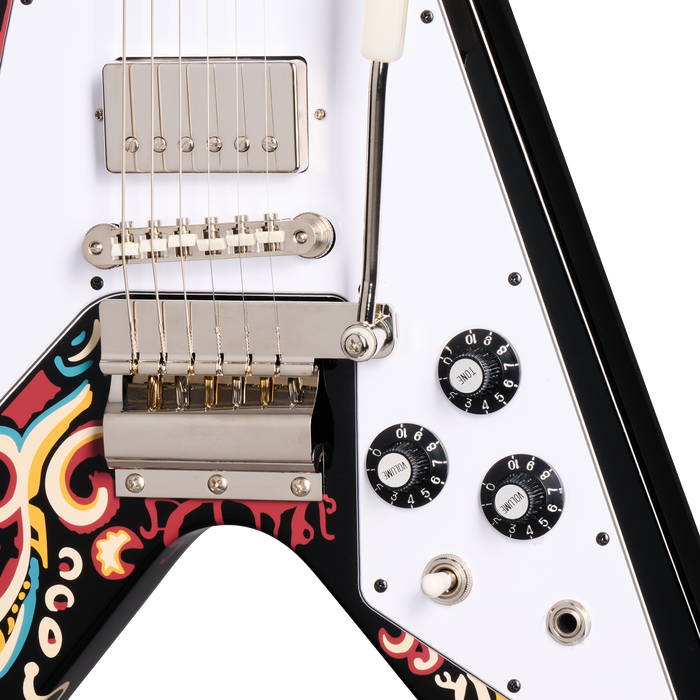 Epiphone Jimi Hendrix Love Drops Flying V Electric Guitar - Ebony