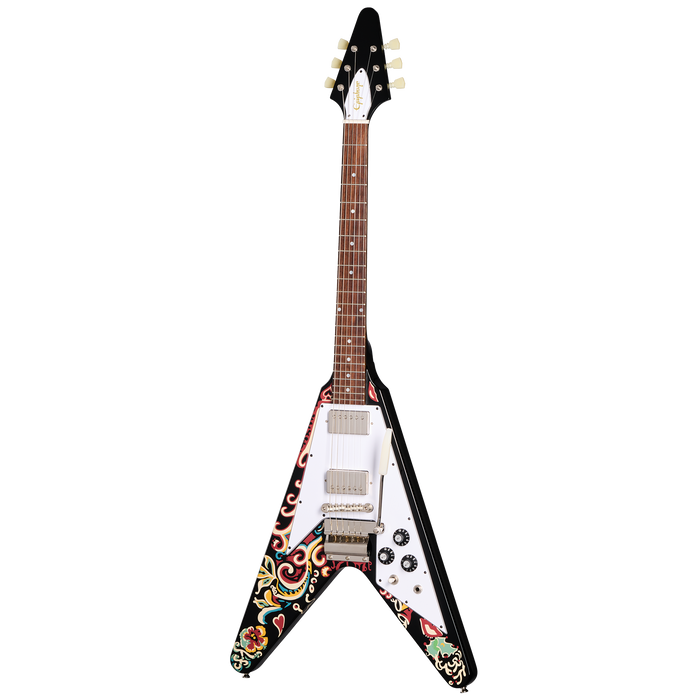 Epiphone Jimi Hendrix Love Drops Flying V Electric Guitar - Ebony