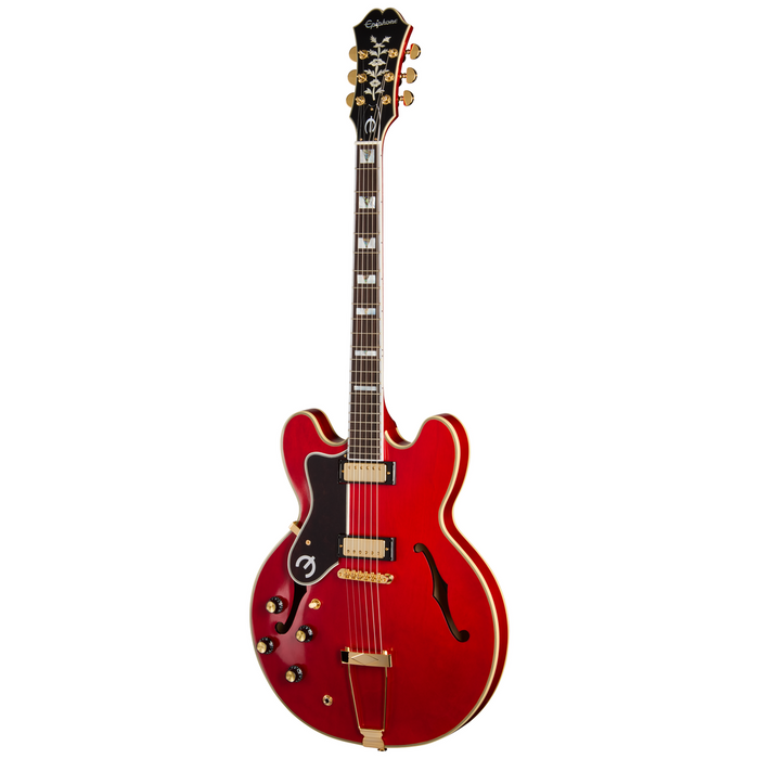 Epiphone Masterbuilt Gem Archer Sheraton Left Handed Electric Guitar - Cherry Red