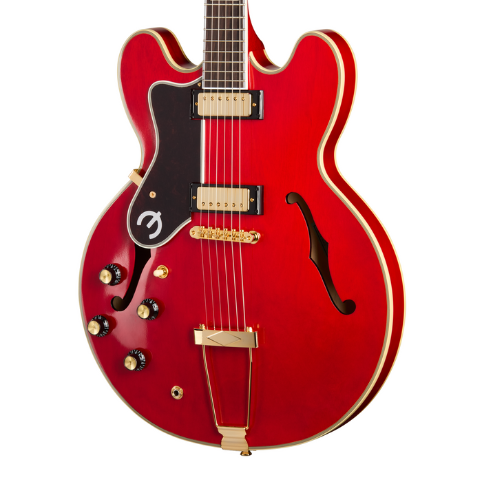 Epiphone Masterbuilt Gem Archer Sheraton Left Handed Electric Guitar - Cherry Red