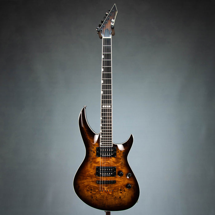 ESP E-II Horizon III NT Burl Top w/Case - Dark Brown Sunburst - Preowned