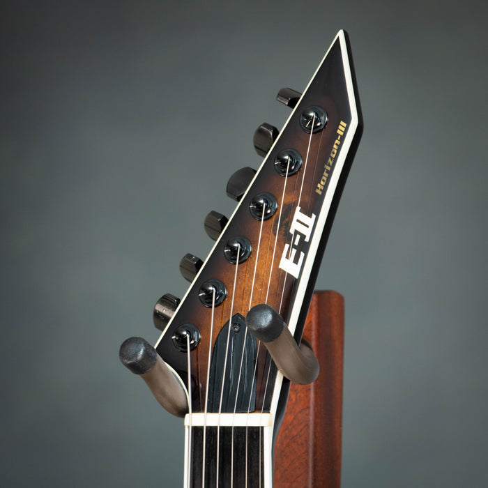 ESP E-II Horizon III NT Burl Top w/Case - Dark Brown Sunburst - Preowned