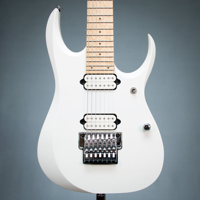 Ibanez RGD3127 PWF Prestige 7 String Electric Guitar w/Case - Pearl White Flat - Preowned