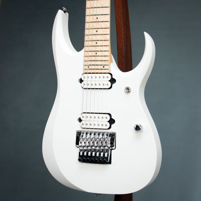 Ibanez RGD3127 PWF Prestige 7 String Electric Guitar w/Case - Pearl White Flat - Preowned