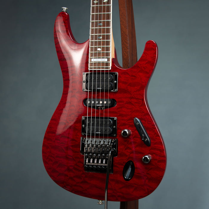 Ibanez 1998 S540QS Made In Japan w/Bag - Transparent Red - Preowned