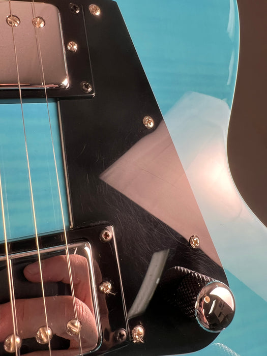 Reverend Manta Ray HB w/Case - Sky Blue Flame - Preowned