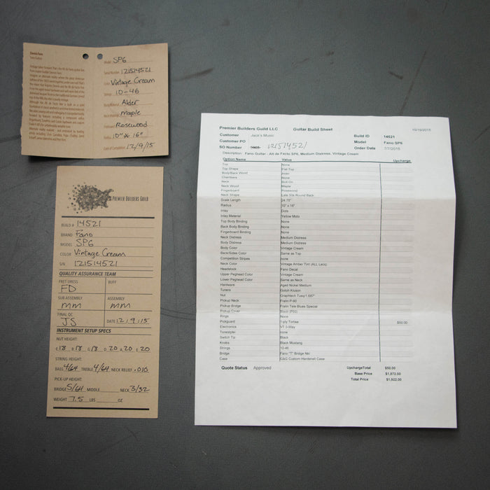 Fano Alt Defacto SP6 2015 w/Case - Vintage Cream - Preowned