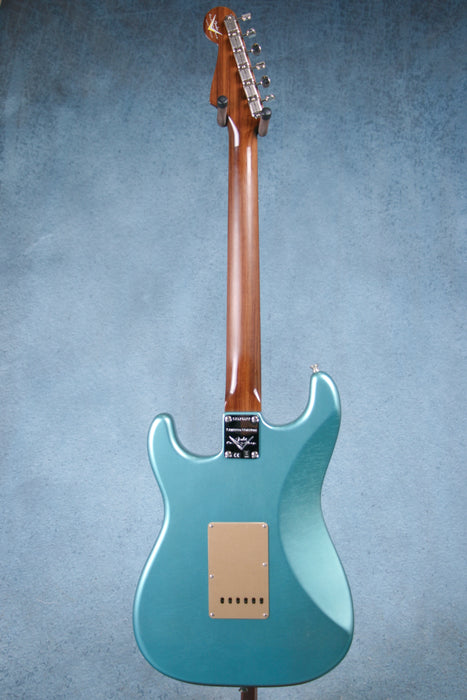 Fender Custom Shop Limited Edition 1957 Stratocaster Deluxe Closet Classic Rosewood Neck - Aged Teal Green Metallic - CZ579522