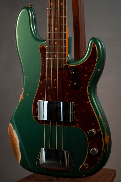 Fender Custom Shop 1960 Precision Bass Relic - Aged Sherwood Green Metallic - CZ587589