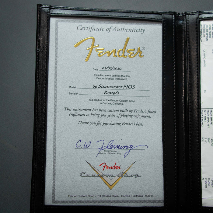 Fender Custom Shop 1969 Stratocaster NOS w/Case - Olympic White - Preowned