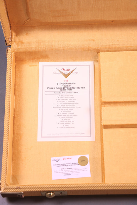 Fender Custom Shop Limited Edition 1951 Nocaster Relic - Faded Aged 2-Tone Sunburst - R1396734