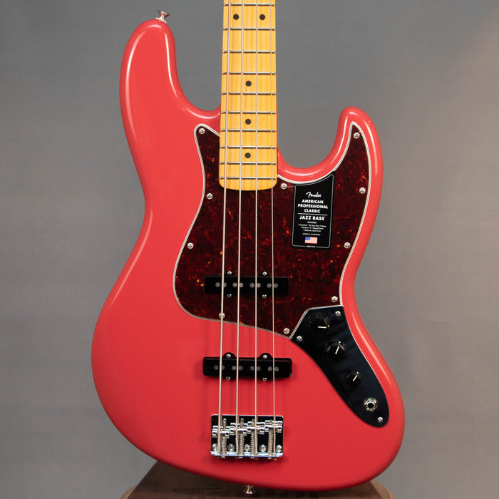 Fender American Professional Classic Jazz Bass Maple Fingerboard - Faded Dakota Red - US25072038
