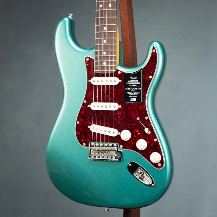 Fender American Professional Classic Stratocaster Rosewood Fingerboard - Faded Sherwood Green Metallic - US25113460