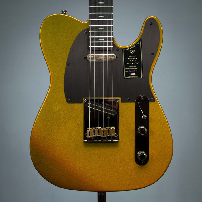 Fender 75th Anniversary American Ultra II Telecaster Ebony Fingerboard - Liquid Gold - US26007211