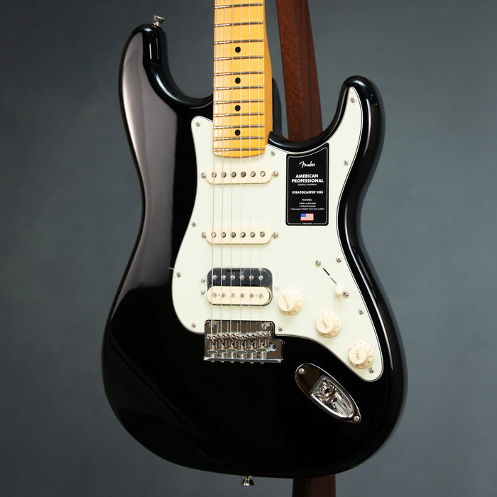 Fender American Professional Stratocaster HSS Maple Fingerboard Electric Guitar - Black - US26040760
