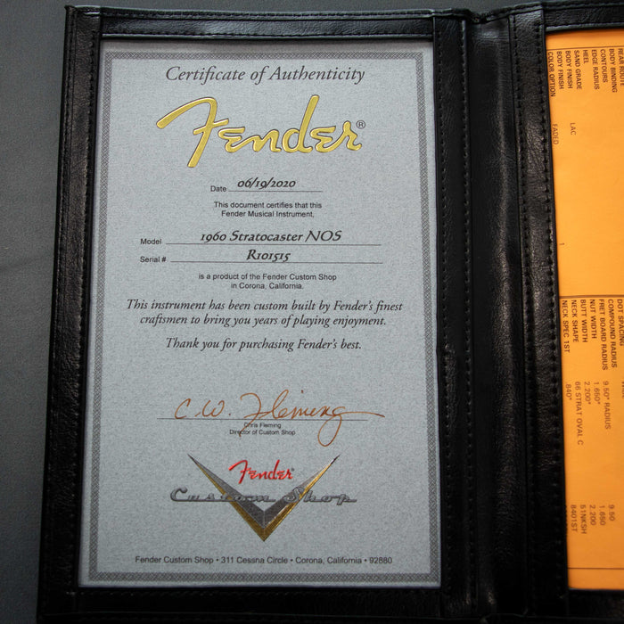 Fender Custom Shop 1960 Stratocaster NOS Josefina Pickups w/Case - Faded Fiesta Red - Preowned