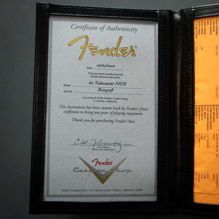 Fender Custom Shop 2020 1960 Telecaster Custom NOS - Aged Lake Placid Blue - Preowned