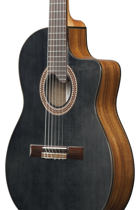 Ibanez GA360TCE Nylon Guitar - Transparent Black High Gloss